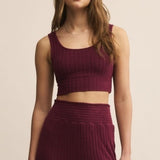 Zoe Rib Tank Bra - Merlot-Intimates- Hometown Style HTS, women's in store and online boutique located in Ingersoll, Ontario