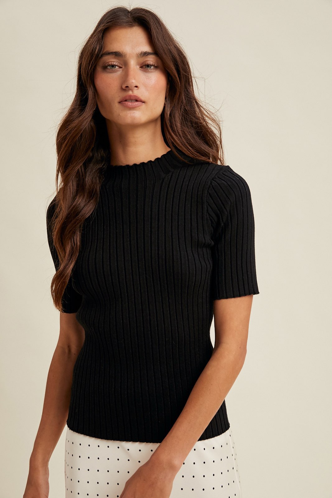 Ribbed High Neck Top - Black-Casual Tops- Hometown Style HTS, women's in store and online boutique located in Ingersoll, Ontario