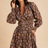 Zippered Floral Mini Dress-Special Occasion Dresses- Hometown Style HTS, women's in store and online boutique located in Ingersoll, Ontario