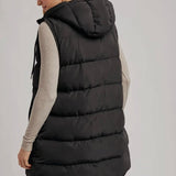Longline Puffer Vest - Black-Coat & Jackets- Hometown Style HTS, women's in store and online boutique located in Ingersoll, Ontario