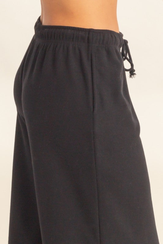 Wide Leg Jogger Pant - Black-Bottoms- Hometown Style HTS, women's in store and online boutique located in Ingersoll, Ontario