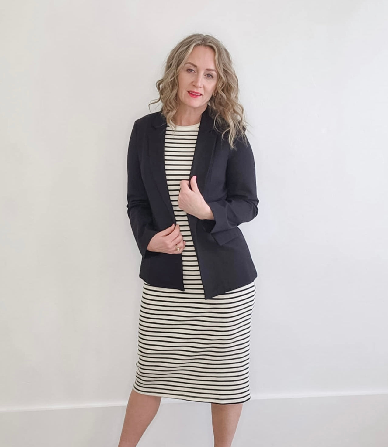 Knit Long Sleeve Blazer - Black-Blazer- Hometown Style HTS, women's in store and online boutique located in Ingersoll, Ontario