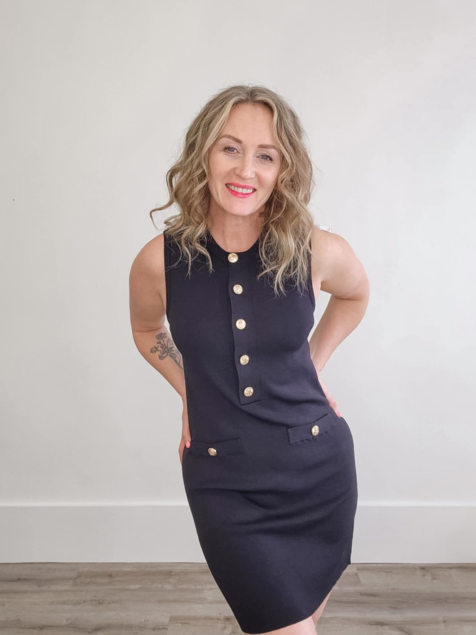 Sleeveless Knit Dress - Black-dress- Hometown Style HTS, women's in store and online boutique located in Ingersoll, Ontario