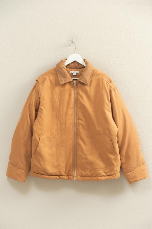 Puffer Barn Jacket - Camel-Coat & Jackets- Hometown Style HTS, women's in store and online boutique located in Ingersoll, Ontario