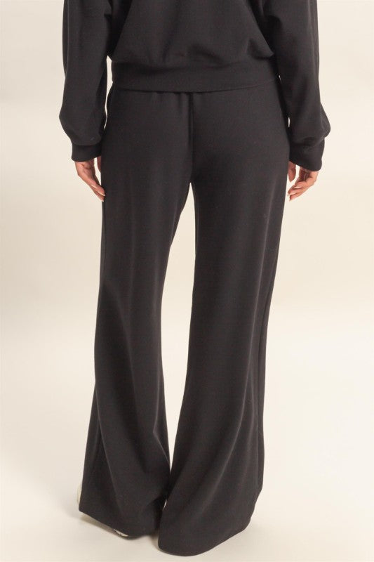 Wide Leg Jogger Pant - Black-Bottoms- Hometown Style HTS, women's in store and online boutique located in Ingersoll, Ontario