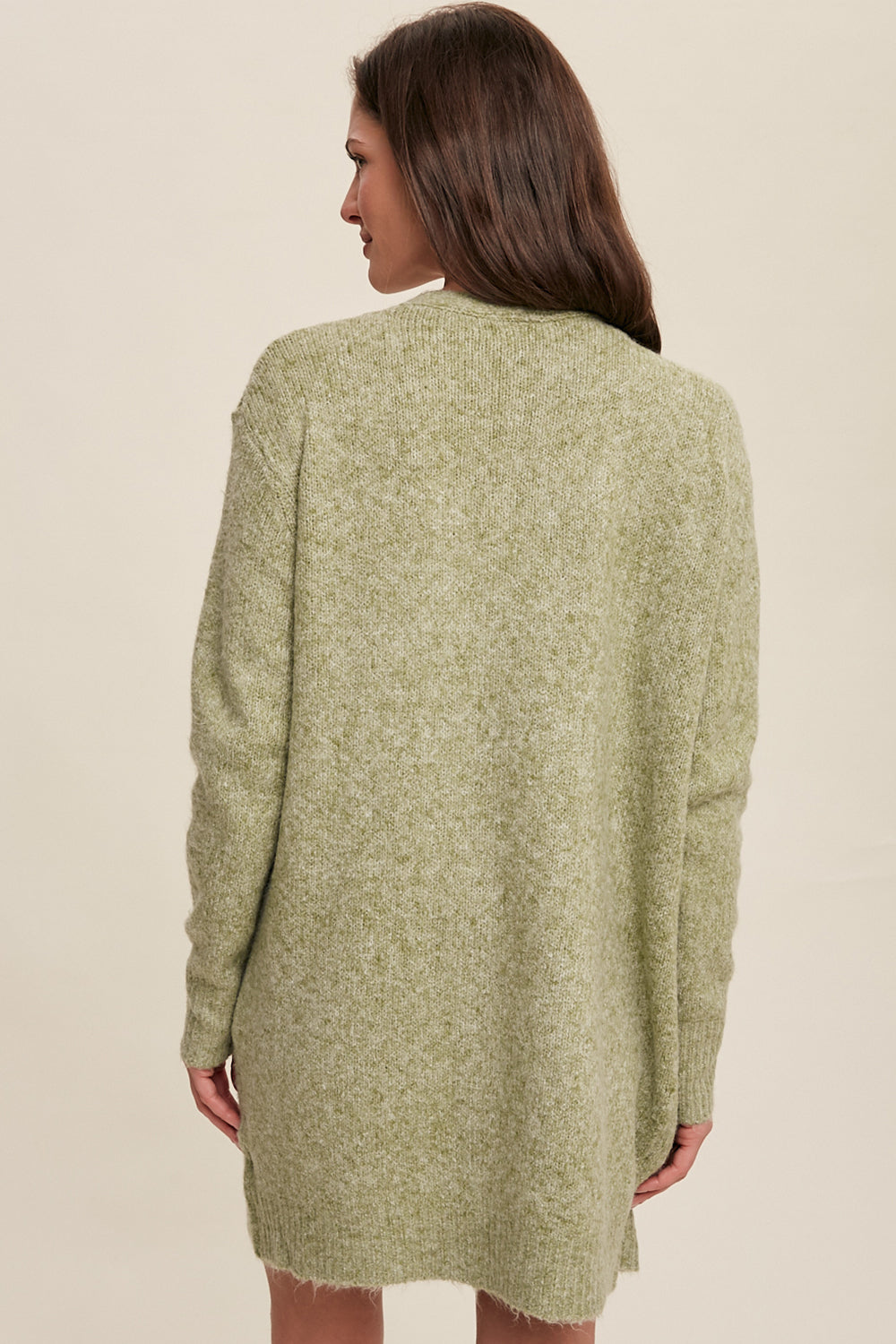 Open Front, Two Pocket Cardigan - Olive-Sweater- Hometown Style HTS, women's in store and online boutique located in Ingersoll, Ontario