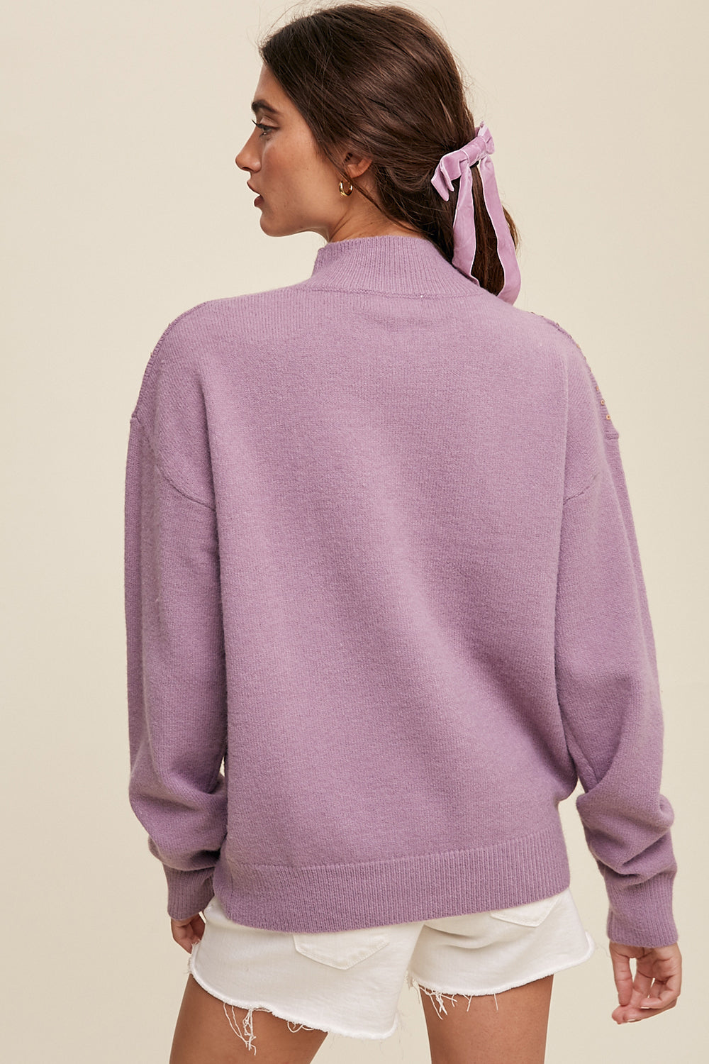 Sprinkled Sequin Sweater - Lavender-Sweater- Hometown Style HTS, women's in store and online boutique located in Ingersoll, Ontario