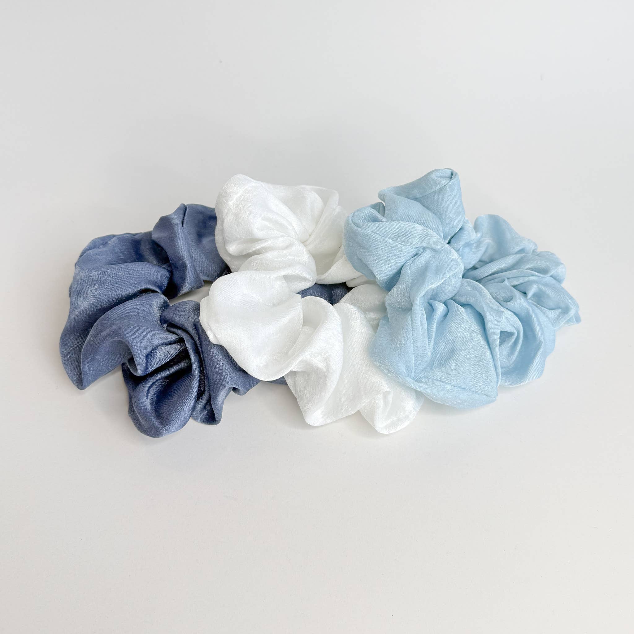 Coastal Satin Scrunchies (Set of 3)-Accessories- Hometown Style HTS, women's in store and online boutique located in Ingersoll, Ontario
