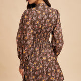 Zippered Floral Mini Dress-Special Occasion Dresses- Hometown Style HTS, women's in store and online boutique located in Ingersoll, Ontario