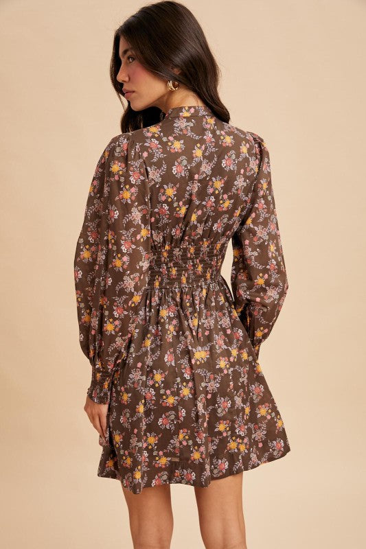 Zippered Floral Mini Dress-Special Occasion Dresses- Hometown Style HTS, women's in store and online boutique located in Ingersoll, Ontario