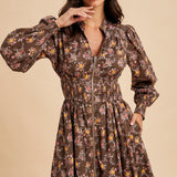 Zippered Floral Mini Dress-Special Occasion Dresses- Hometown Style HTS, women's in store and online boutique located in Ingersoll, Ontario