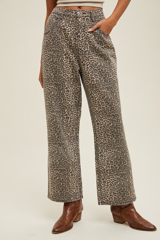 Leopard Print Pants-Pants- Hometown Style HTS, women's in store and online boutique located in Ingersoll, Ontario