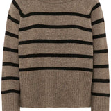 Erin Knit Pullover - Morel/Black Stripe-Sweater- Hometown Style HTS, women's in store and online boutique located in Ingersoll, Ontario