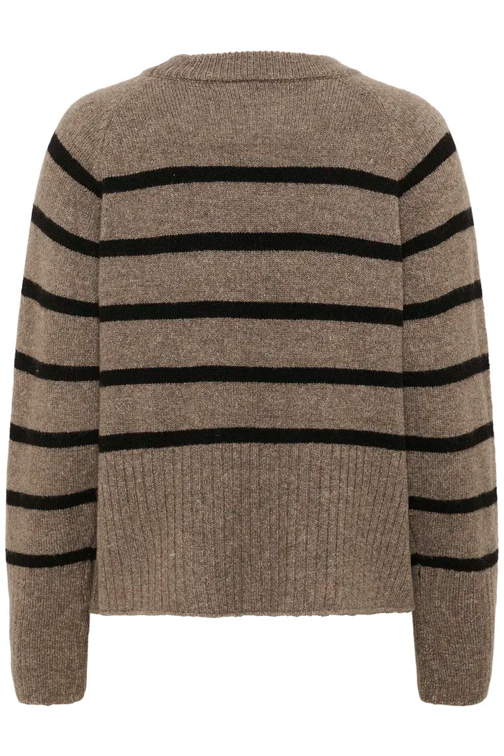 Erin Knit Pullover - Morel/Black Stripe-Sweater- Hometown Style HTS, women's in store and online boutique located in Ingersoll, Ontario