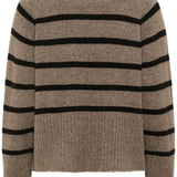 Erin Knit Pullover - Morel/Black Stripe-Sweater- Hometown Style HTS, women's in store and online boutique located in Ingersoll, Ontario