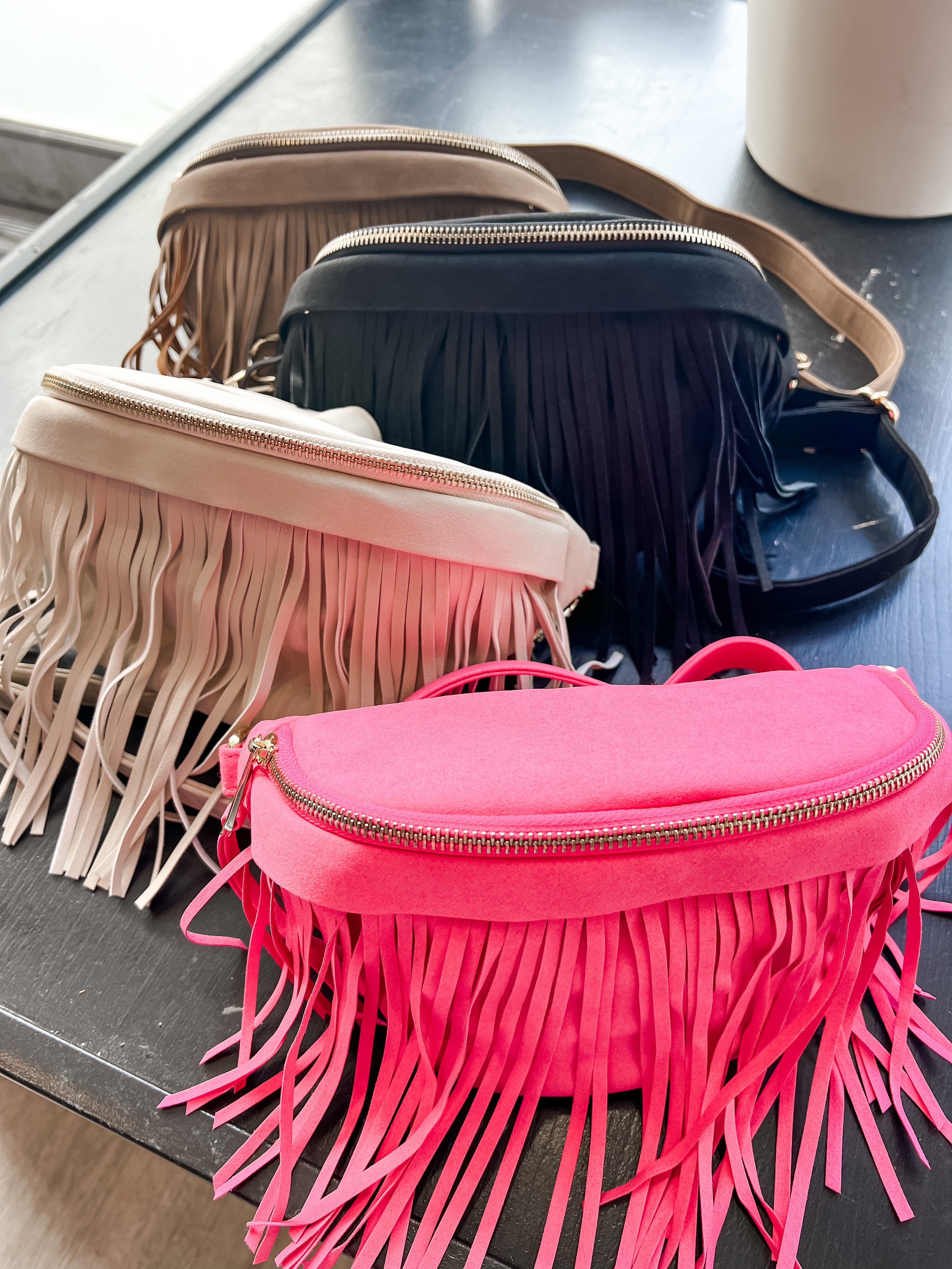 Pink clearance fringe bag