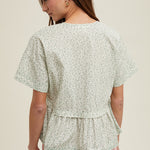 Floral Babydoll Blouse - Sage/Cream-blouse- Hometown Style HTS, women's in store and online boutique located in Ingersoll, Ontario