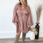 Kimono Mini Dress - Rose-Dress- Hometown Style HTS, women's in store and online boutique located in Ingersoll, Ontario