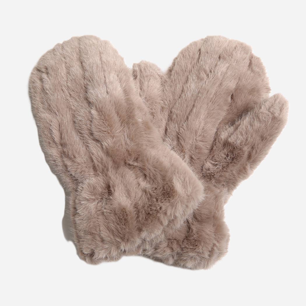 Faux Fur Mittens-Accessories- Hometown Style HTS, women's in store and online boutique located in Ingersoll, Ontario