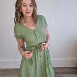 Casual Dresses - Green-Casual Dresses- Hometown Style HTS, women's in store and online boutique located in Ingersoll, Ontario