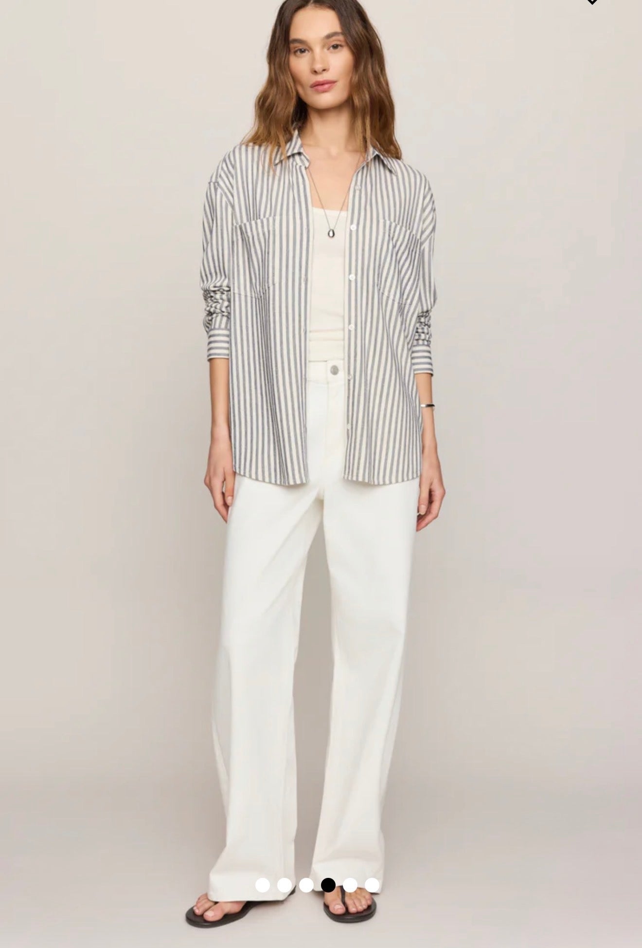REESE BUTTON UP STRIPED TOP - Eclipse-Casual Tops- Hometown Style HTS, women's in store and online boutique located in Ingersoll, Ontario
