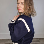 Power Play Varsity Jacket-Coat & Jackets- Hometown Style HTS, women's in store and online boutique located in Ingersoll, Ontario
