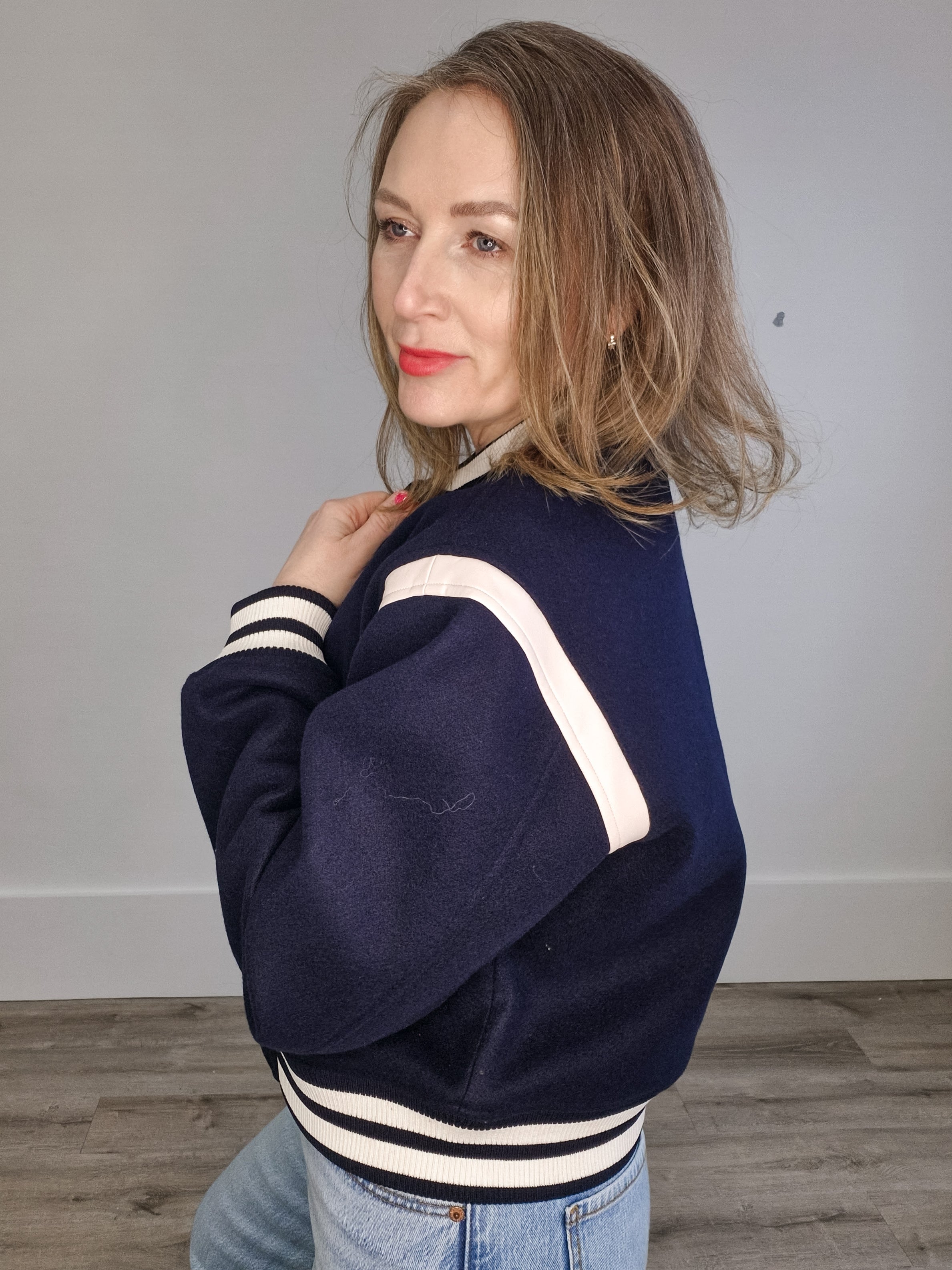 Power Play Varsity Jacket-Coat & Jackets- Hometown Style HTS, women's in store and online boutique located in Ingersoll, Ontario