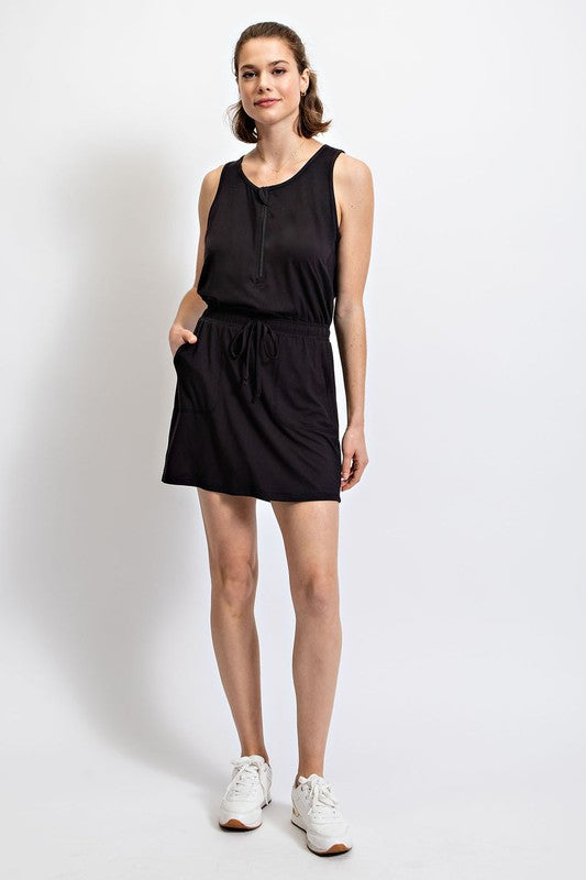 Romper Dress - Black-Jumpsuits & Rompers- Hometown Style HTS, women's in store and online boutique located in Ingersoll, Ontario