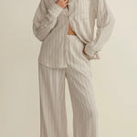 HENRI STRIPED WIDE LEG PANT - LINEN-Bottoms- Hometown Style HTS, women's in store and online boutique located in Ingersoll, Ontario