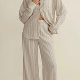 HENRI STRIPED WIDE LEG PANT - LINEN-Bottoms- Hometown Style HTS, women's in store and online boutique located in Ingersoll, Ontario