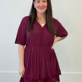 Flirty, Lightweight Dress - Raspberry-Casual Dresses- Hometown Style HTS, women's in store and online boutique located in Ingersoll, Ontario