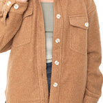 Fleece Shacket - Mocha-Coats & Jackets- Hometown Style HTS, women's in store and online boutique located in Ingersoll, Ontario