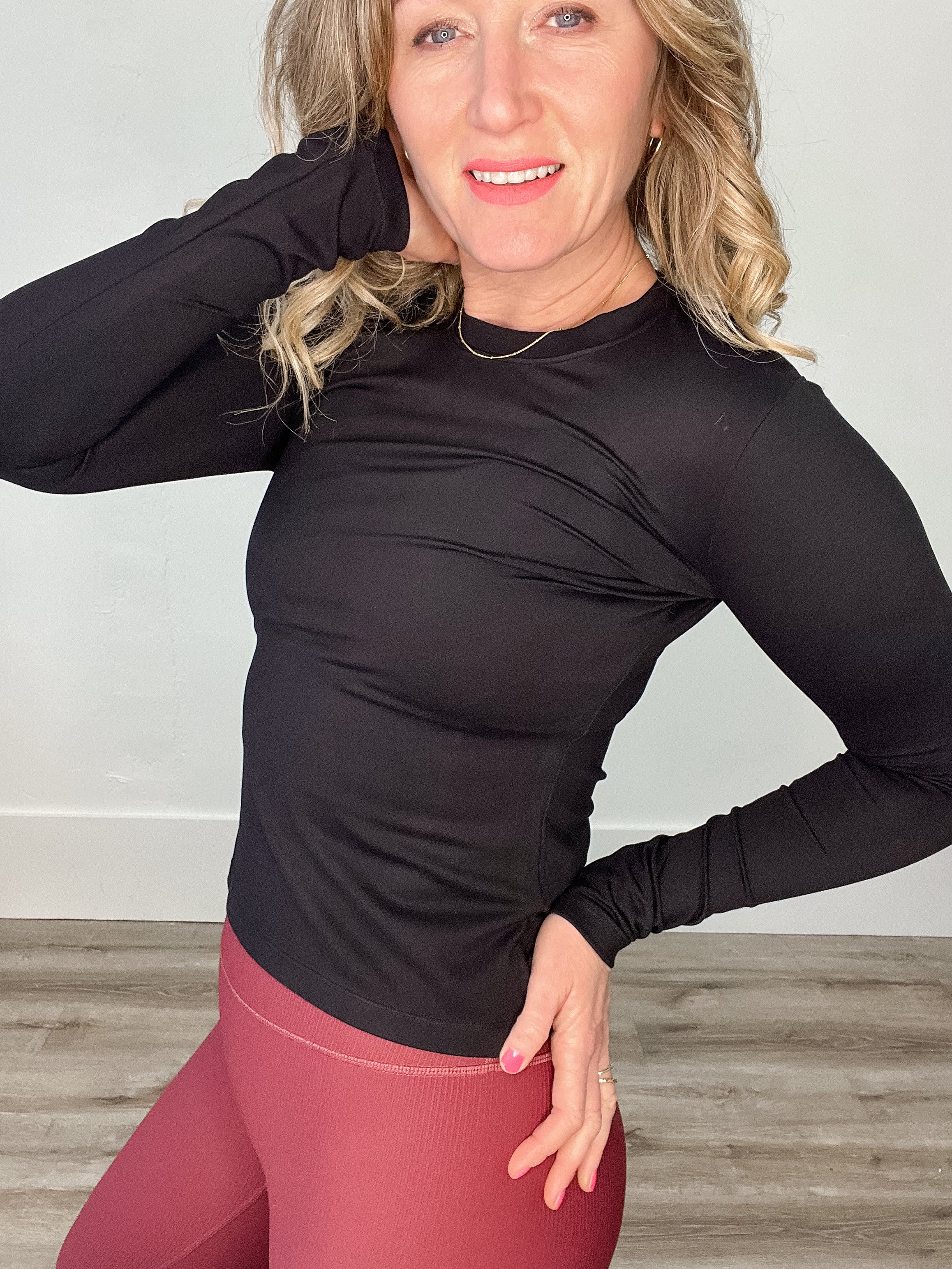 Flex Fit Long Sleeve Top - Onyx-long Sleeve- Hometown Style HTS, women's in store and online boutique located in Ingersoll, Ontario