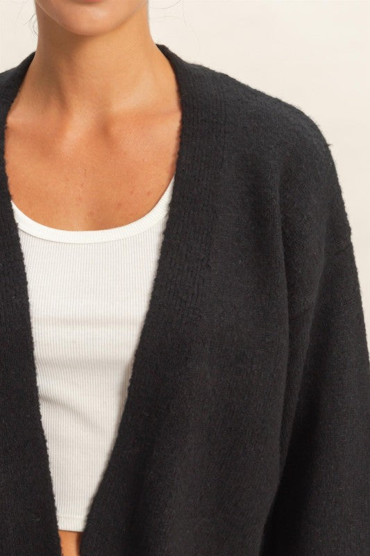 Knitted Shrug Sweater- Black-Casual Tops- Hometown Style HTS, women's in store and online boutique located in Ingersoll, Ontario