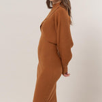 Two Piece Dress Set - Camel-dress- Hometown Style HTS, women's in store and online boutique located in Ingersoll, Ontario