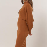 Two Piece Dress Set - Camel-dress- Hometown Style HTS, women's in store and online boutique located in Ingersoll, Ontario