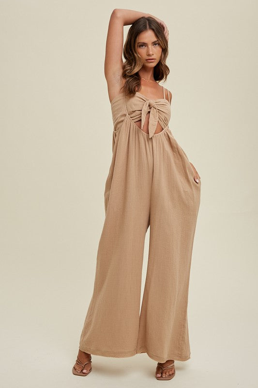 Two piece Jumpsuit Set - Taupe-set- Hometown Style HTS, women's in store and online boutique located in Ingersoll, Ontario