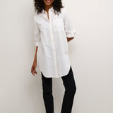 Naya Shirt Tunic - Chalk-Blouses- Hometown Style HTS, women's in store and online boutique located in Ingersoll, Ontario