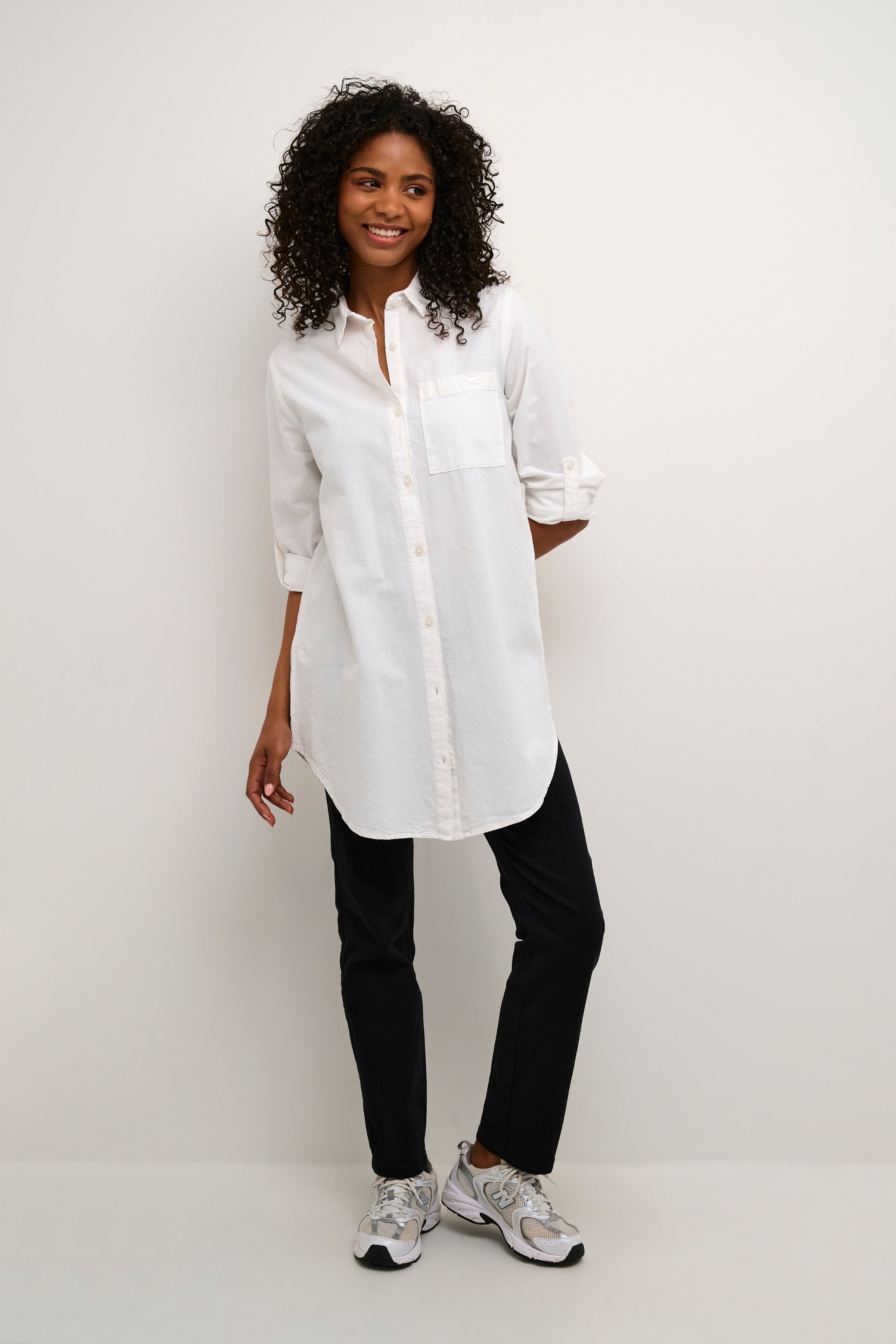 Naya Shirt Tunic - Chalk-Blouses- Hometown Style HTS, women's in store and online boutique located in Ingersoll, Ontario