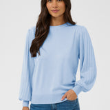Lone Knit Pullover - Powder Blue-Sweater- Hometown Style HTS, women's in store and online boutique located in Ingersoll, Ontario
