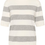 Lizza Striped Knit - Grey-Casual Tops- Hometown Style HTS, women's in store and online boutique located in Ingersoll, Ontario