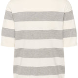 Lizza Striped Knit - Grey-Casual Tops- Hometown Style HTS, women's in store and online boutique located in Ingersoll, Ontario