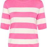 Lizza Striped Knit - Pink-Casual Tops- Hometown Style HTS, women's in store and online boutique located in Ingersoll, Ontario