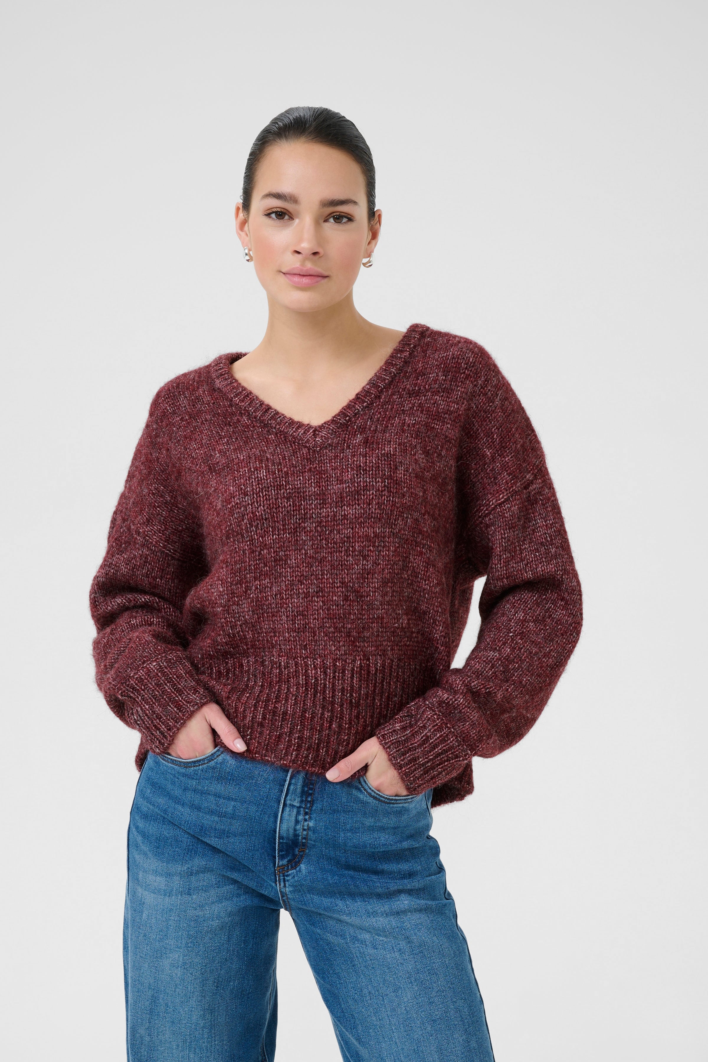 Trina Long Sleeve Pullover - Windsor Wine-Sweater- Hometown Style HTS, women's in store and online boutique located in Ingersoll, Ontario