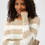 Lizza Striped Sweater - Cream-Sweater- Hometown Style HTS, women's in store and online boutique located in Ingersoll, Ontario