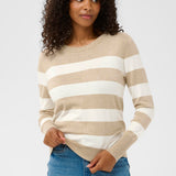 Lizza Striped Sweater - Cream-Sweater- Hometown Style HTS, women's in store and online boutique located in Ingersoll, Ontario