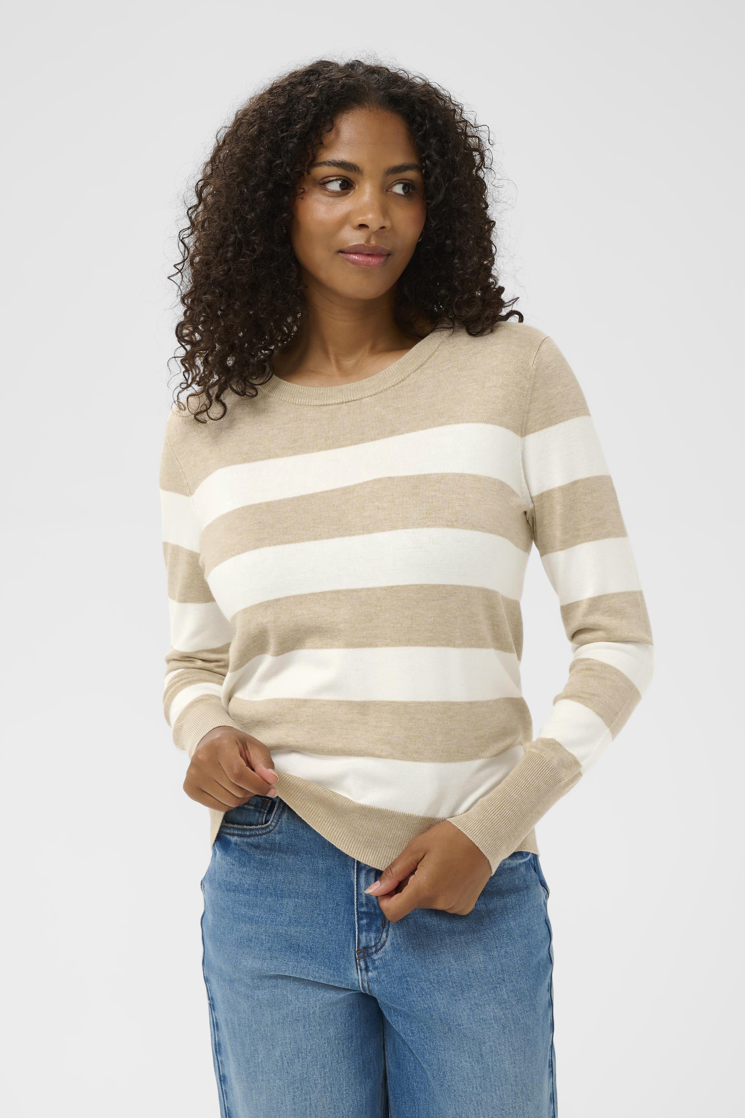 Lizza Striped Sweater - Cream-Sweater- Hometown Style HTS, women's in store and online boutique located in Ingersoll, Ontario