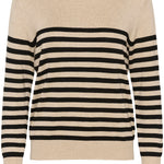 Lizza Striped Sweater -Mocha-Sweater- Hometown Style HTS, women's in store and online boutique located in Ingersoll, Ontario