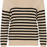 Lizza Striped Sweater -Mocha-Sweater- Hometown Style HTS, women's in store and online boutique located in Ingersoll, Ontario