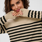 Lizza Striped Sweater -Mocha-Sweater- Hometown Style HTS, women's in store and online boutique located in Ingersoll, Ontario